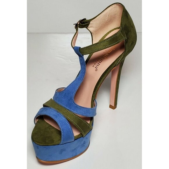 PRIMADONNA COLLECTION WOMEN EURO SIZE BLUE/GREEN 4.5 INCH HEEL  08211 MI - Picture 8 of 12